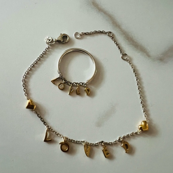 Pandora .925 Silver Loved bracelet and ring set like new!! - Picture 5 of 6